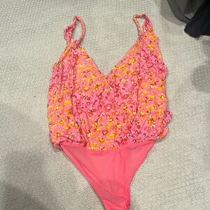 Free people bodysuit pink medium